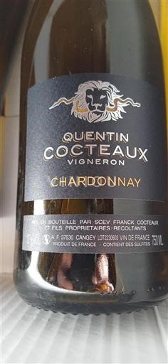 Loiredalen Ospecificerad Quentin Cocteaux Chardonnay Icke årgångsbetecknad