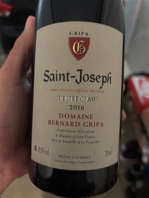 Rhônetal Saint-Joseph Domaine Bernard Gripa Le Berceau 2016