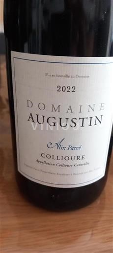 Roussillon Collioure Domaine Augustin Alix Parcé 2022