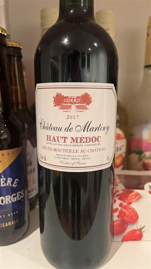 Bordéus Haut-Médoc Château Martiny 2017