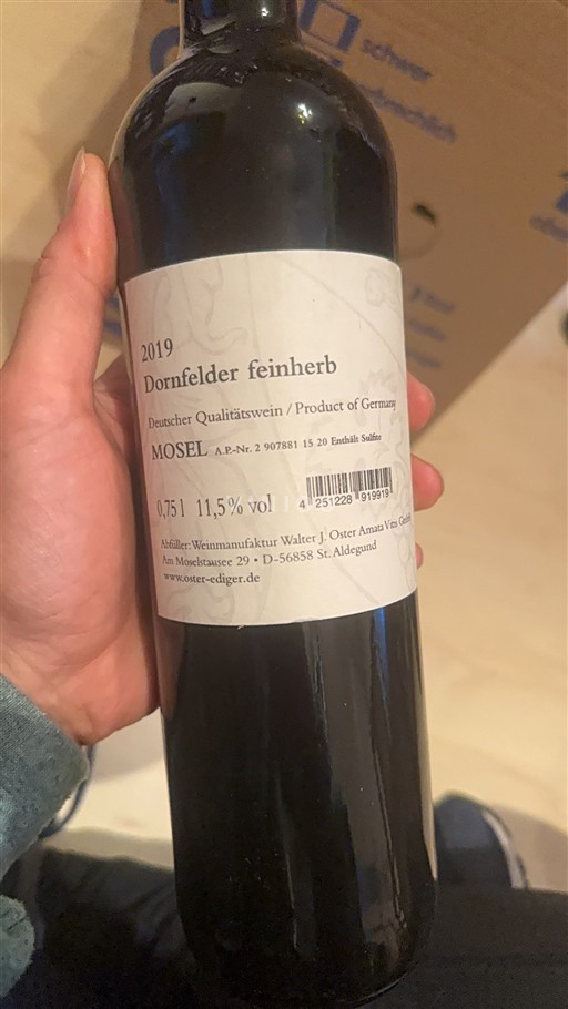 Moseldalen Mosel Weinmanufaktur Walter J. Oster Dornfelder feinherb 2019