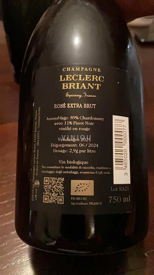 Champagne Leclerc Briant Rosé Extra Brut 2021