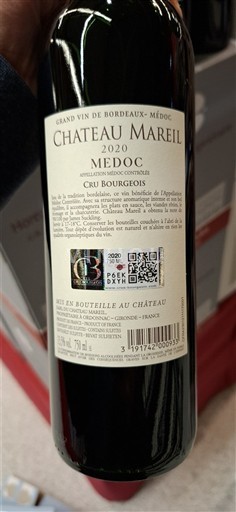 Bordeaux Médoc Cru Bourgeois Château Mareil 2020
