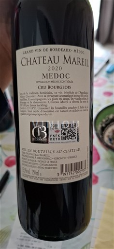 Bordeaux Médoc Cru Bourgeois Château Mareil 2020