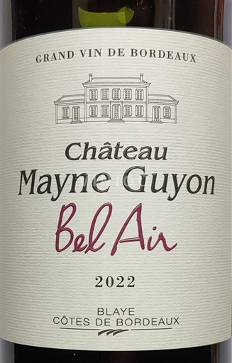 Bordeaux Blaye-Côtes-de-Bordeaux Château Mayne Guyon Bel Air 2022