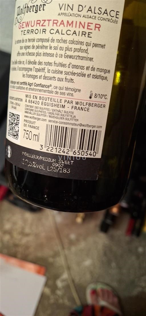 Alsace Grand Cru Wolfberger Terroir Calcaire Không niên vụ