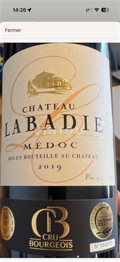 Burdeos Médoc Cru Bourgeois Château Labadie 2019