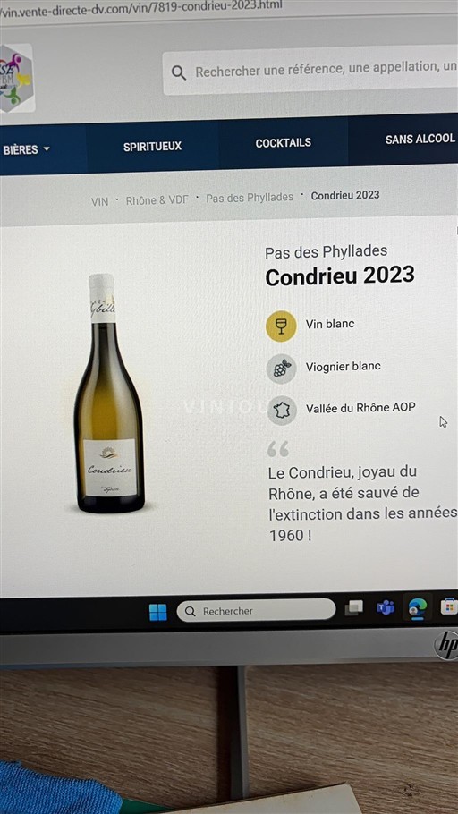Vale do Ródano Condrieu Pas des Phyllades 2023