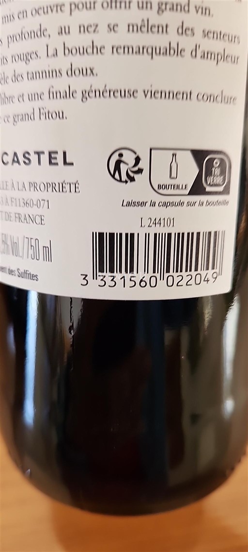 Languedoc Fitou Castel Seigneurie d'arse 2022