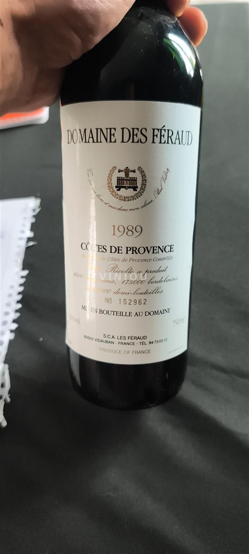 Provence Côtes-de-Provence Domaine Des Féraud 1989