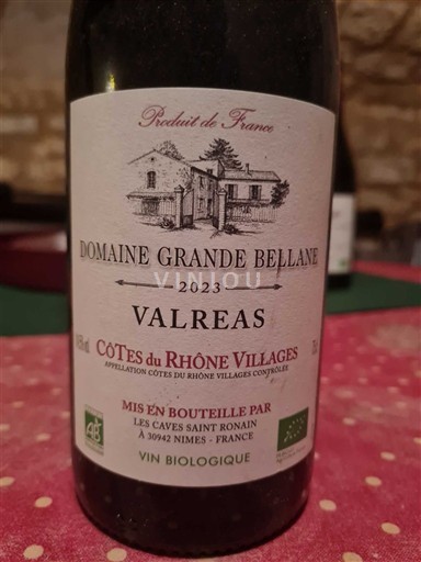 Valea Ronului Côtes-du-rhône-villages Domaine Grande Bellane Valréas 2023