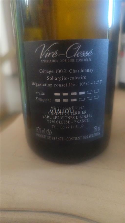 Burgundi Viré-clessé Earl Les Vignes Adelie Ei vuosikertaa