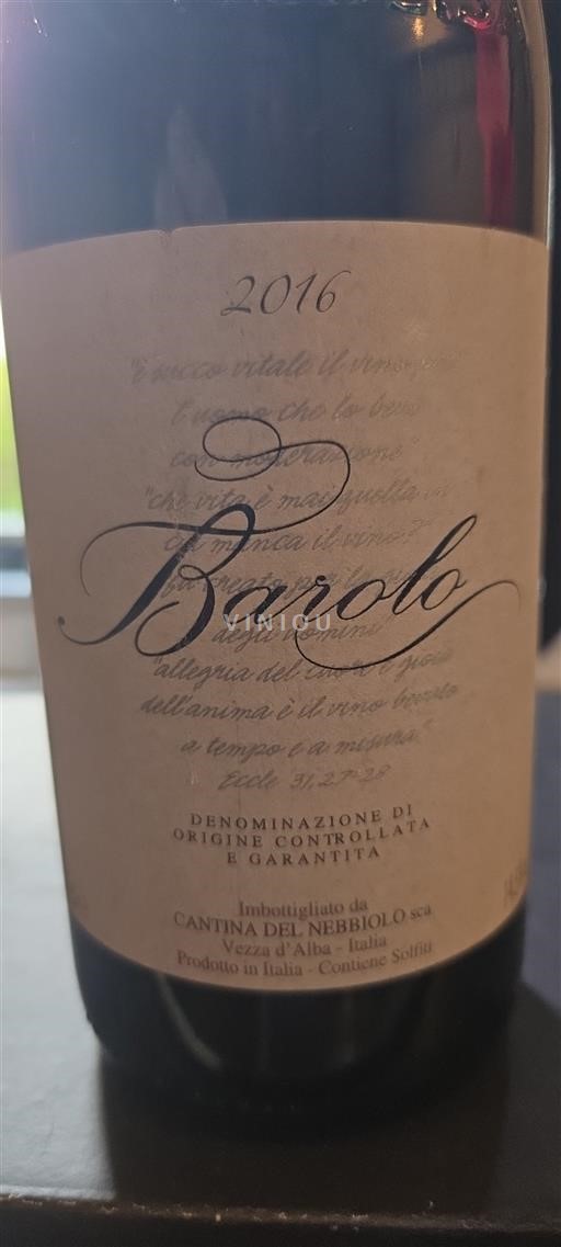 Piamonte Barolo Cantina del Nebbiolo 2016