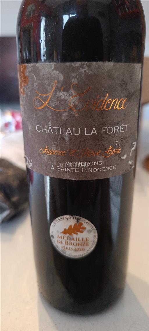Bourgogne Château La Forêt L'Evidence 2018