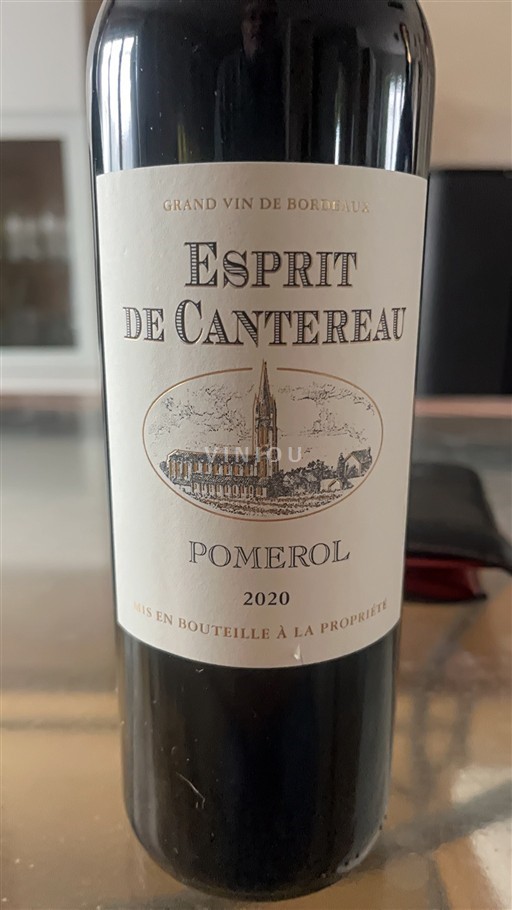 Bordeaux Pomerol Esprit de Cantereau 2020