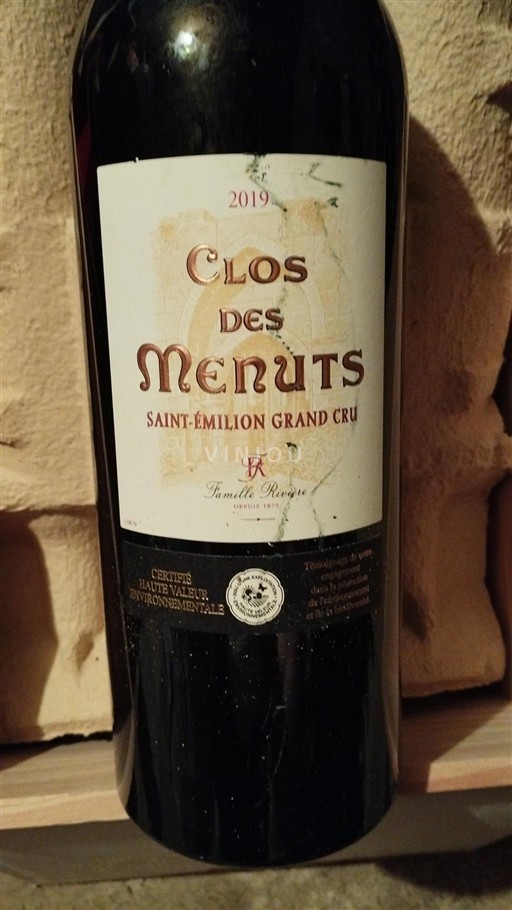 Bordeaux Saint-Émilion Clos des Menuts 2019