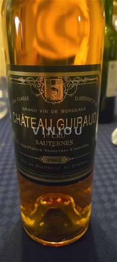 Bordeaux Sauternes Premier Cru Château Guiraud 2002