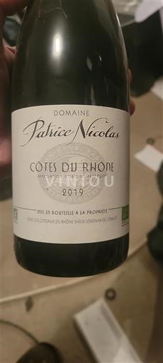 Rona dolina Côtes-du-Rhône Domaine Patrice Nicolas 2019