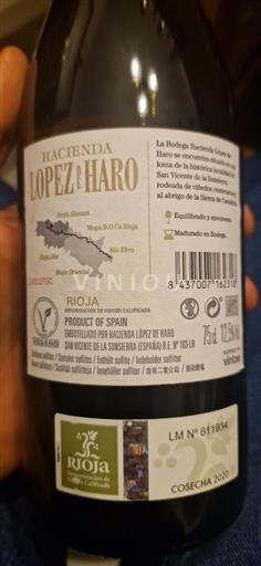 La Rioja Rioja Hacienda Lopez de Haro 2020
