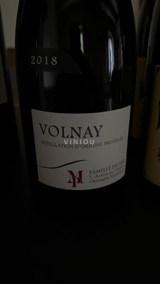 Vin Rouge sec Domaine S Famille Picard 2018 France Bourgogne Volnay AOC