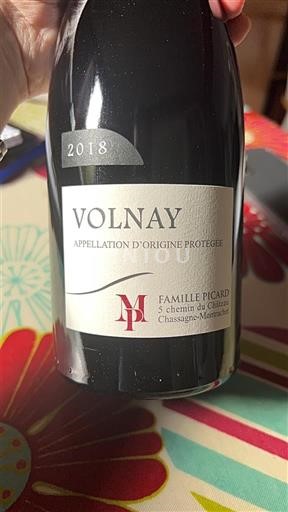 Viner Rouge sec Famille Picard 2018 Frankrike Burgund Volnay AOC