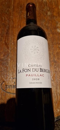 Bordeaux Pauillac Château La Fon du Berger 2020