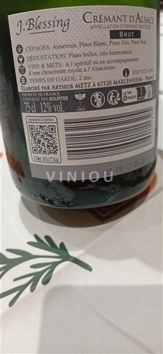 Elzas Crémant d'Alsace Grand Cru J.Blessing Niet-geïntegreerd