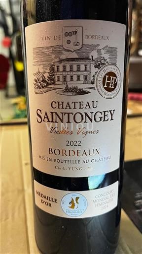 Bordoja Bordo Château Saintongey Vieilles Vignes 2022