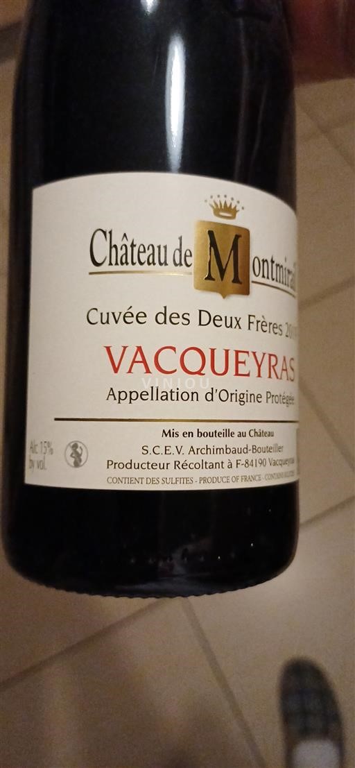 Thung lũng Rhône Vacqueyras Château Montmirail des Deux Frères 2019