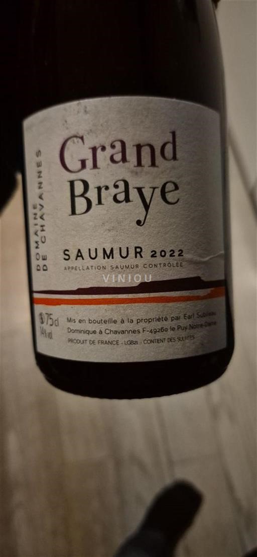 Thung lũng sông Loire Saumur Domaine Chavannes Grand Braye 2022