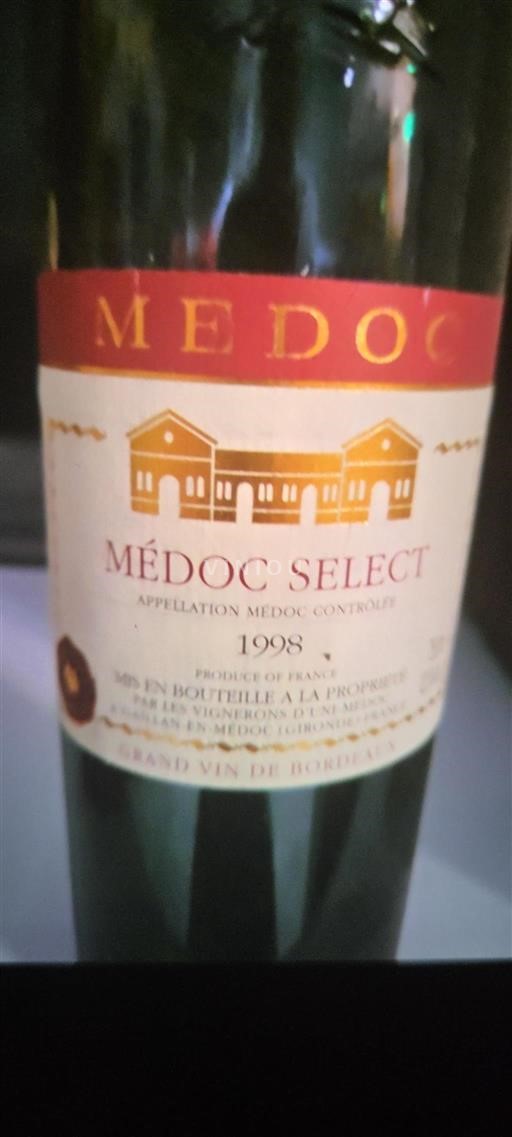 Vin Rouge sec Médoc Select 1998 France Bordeaux Médoc AOC