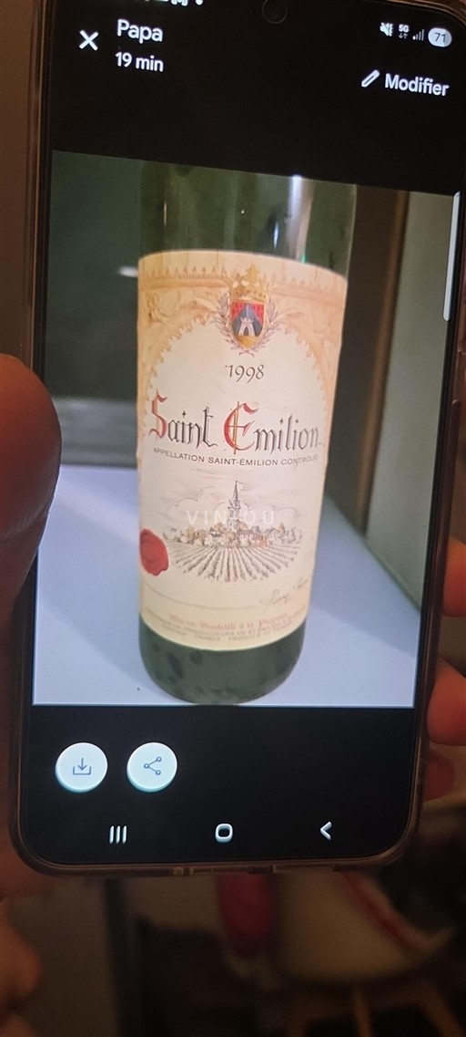 Bordeaux Saint-Émilion Château Neuf du pape 1998