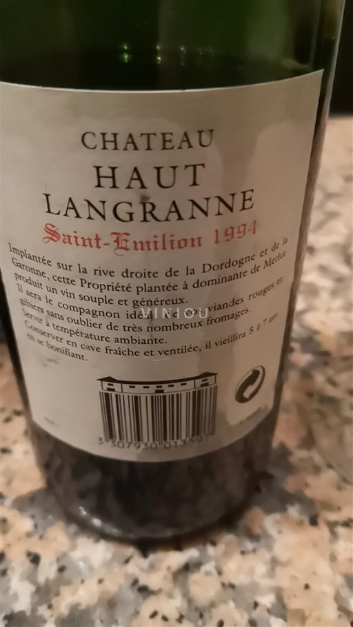 Bordeaux Saint-Émilion Château Haut Langranne 1994