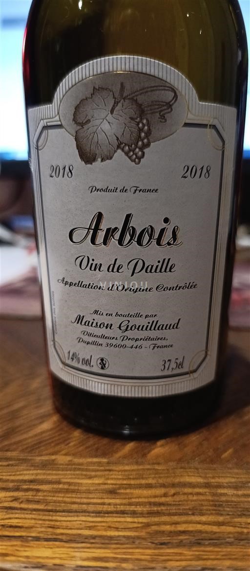 Jura Arbois Maison Gouillaud Vin de Paille 2018
