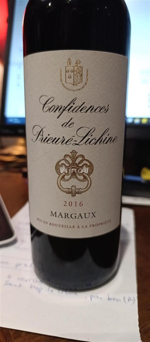 Bordeaux Margaux Grand Cru Prieuré-Lichine Confidences 2016