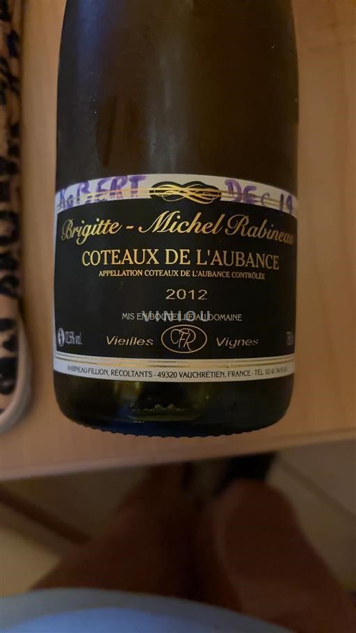 Loiren laakso Coteaux-de-l'aubance Brigitte - Michel Rabineau Vieilles Vignes 2012
