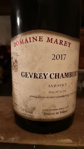 Burgundi Gevrey-Chambertin Domaine Marey La Justice 2017