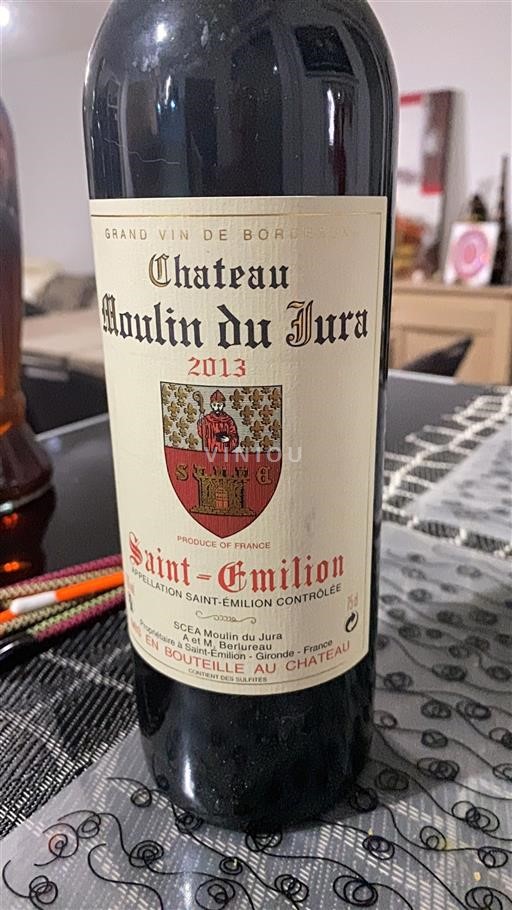Bordeaux Saint-Émilion Château Moulin du Jura 2013