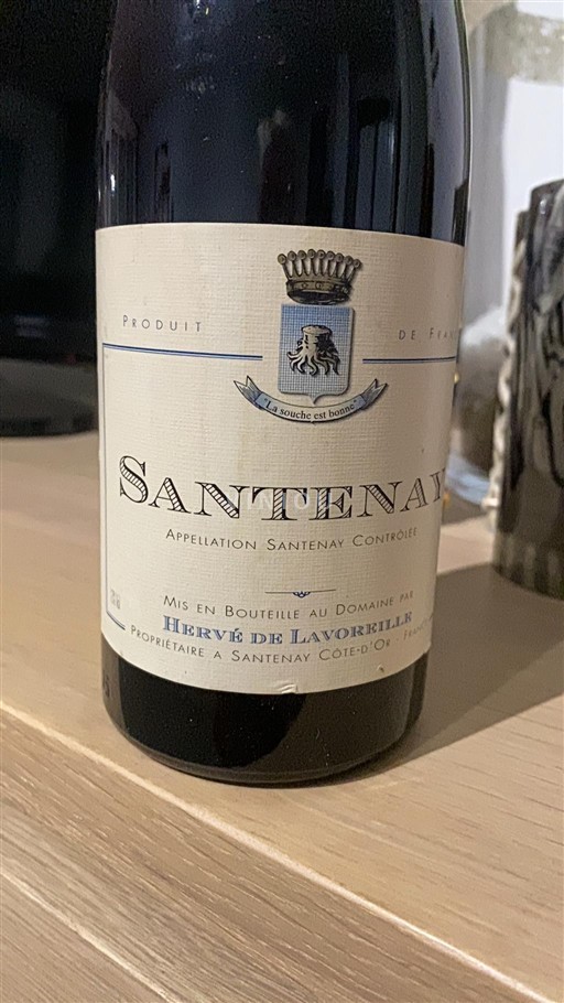 Borgoña Santenay Hervé de Lavoreille 2000 Sin añada