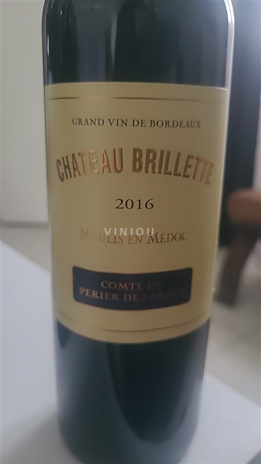 Bordeaux Moulis-en-Médoc Château Brillette Comte du Perrier de Larsan 2016