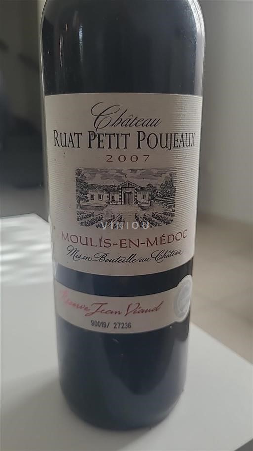Bordeaux Moulis-en-Médoc Château Ruat Petit Poujeaux Réserve Jean Viaud 2007