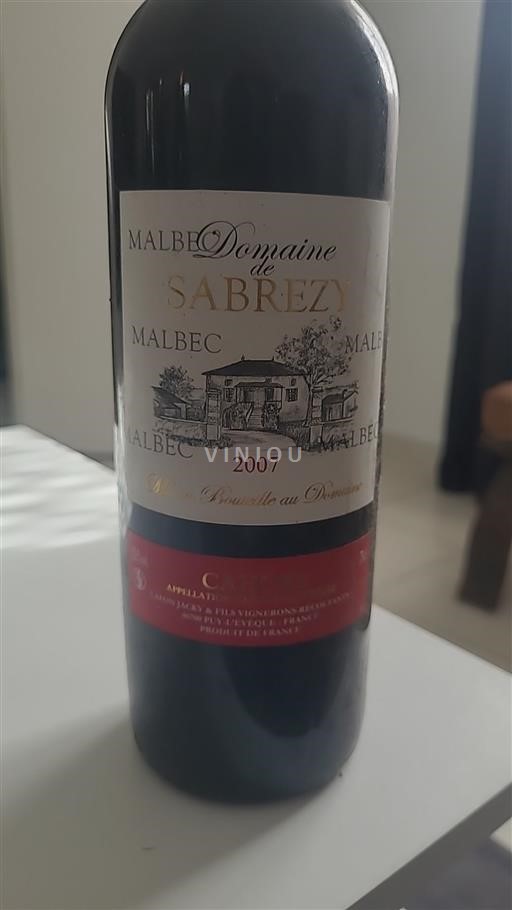 Sydväst Cahors Domaine Sabrezy 2007
