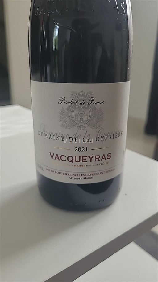 Rhônen laakso Vacqueyras Domaine La Cyprière 2021