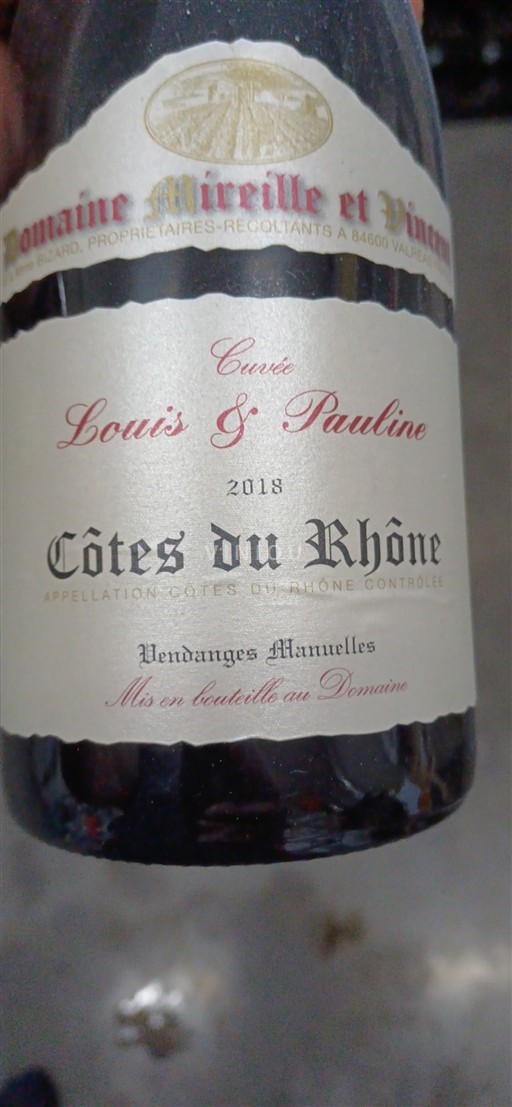 Údolí Rhôny Côtes-du-Rhône Domaine Mireille et Vincent Louis & Pauline 2018