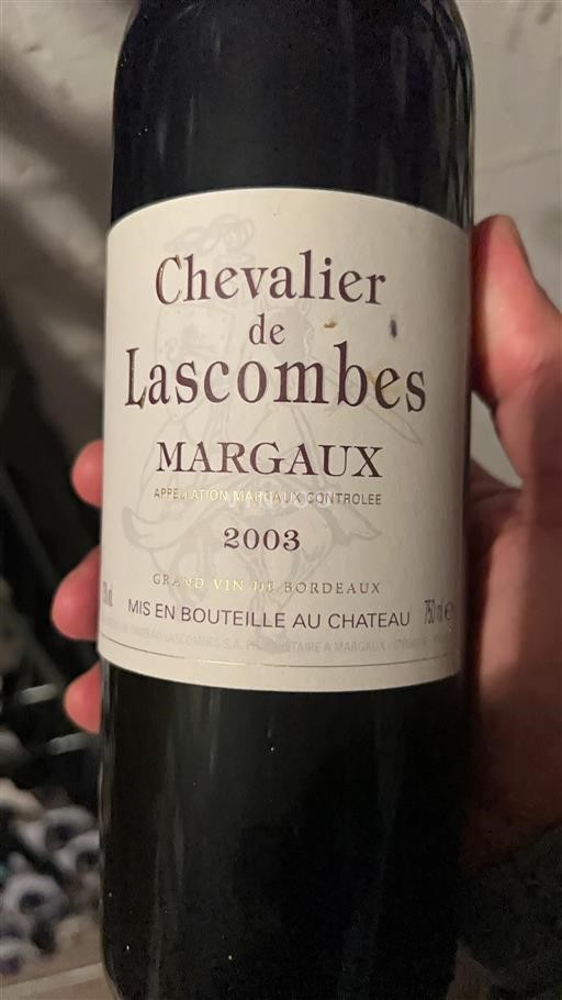Bordeaux Margaux Chevalier de Lascombes 2003