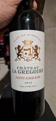 Bordeaux Saint-Émilion Château La Grégoire 2018