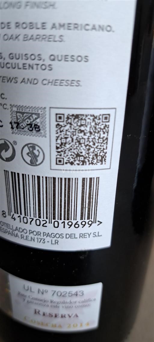 La Rioja Rioja Pagos del Rey S.L Reserva 2014