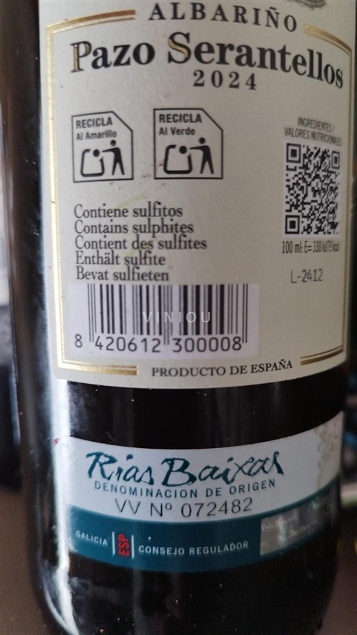 Galicia Rías Baixas Pazo Serantellos Albariño 2024