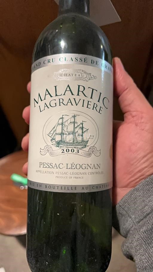 Bordeaux Pessac-Léognan Château Malartic-Lagravière Grand Cru Classé 2003