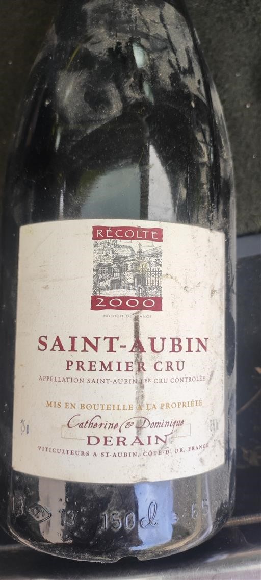 Vin Rouge sec Derain 2000 France Bourgogne Saint-Aubin AOC Premier Cru
